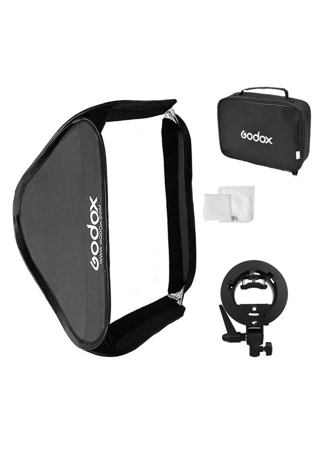 Godox جودوكس 24" × 24" صندوق ناعم قابل للطي عالمي مع حامل تركيب نوع S لسرعة الفلاش في التصوير الفوتوغرافي الاستوديو (60 سم × 60 سم) - Image 1